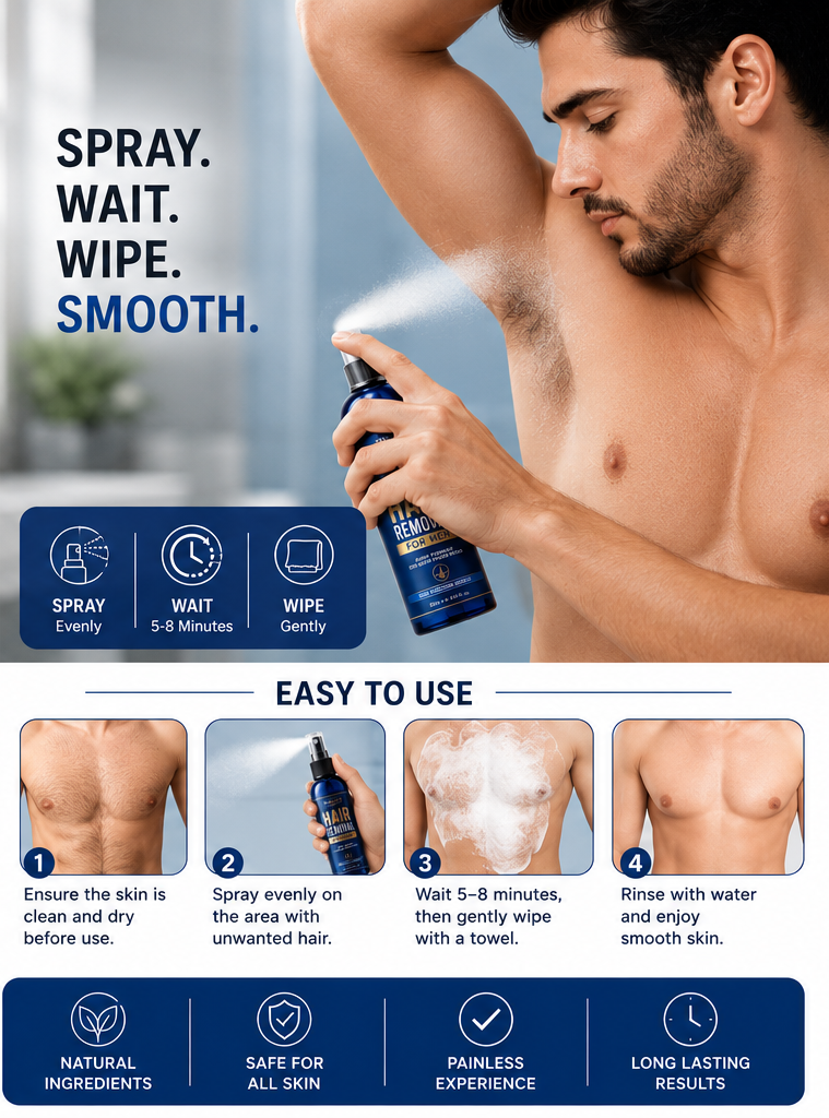Natural 30 ml Hair Removal Spray Safe Gentle Face Legs Body Hair Removal for Men Women