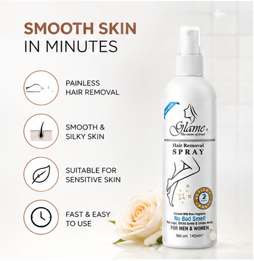 Hair Removal Spray for Women & Men | Removes Body Tan | Painless & Irritation Free Body Hair Removal for Chest, Legs, Arms, Hands, Underarm & Back (140 ML)