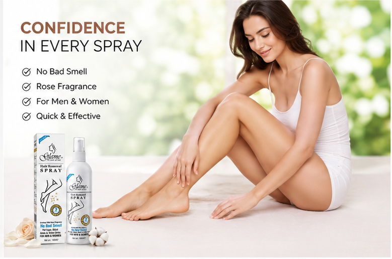 Hair Removal Spray for Women & Men | Removes Body Tan | Painless & Irritation Free Body Hair Removal for Chest, Legs, Arms, Hands, Underarm & Back (140 ML)